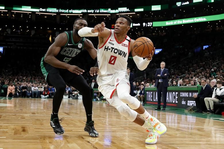 Bola basket: Russell Westbrook, Houston Rockets mengalahkan Boston Celtics dalam thriller OT